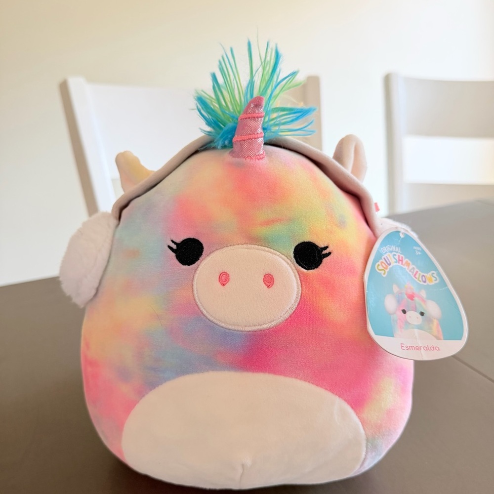 Squishmallows 8" Esmeralda Unicorn with Ear Muffs 2021 Winter Edition Plush NWT